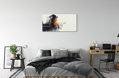 Fotoobraz na płótnie Postać na Tle Miasta