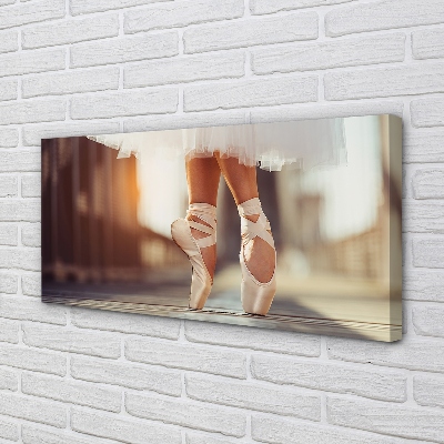 Obraz na płótnie Białe baletki kobieta nogi