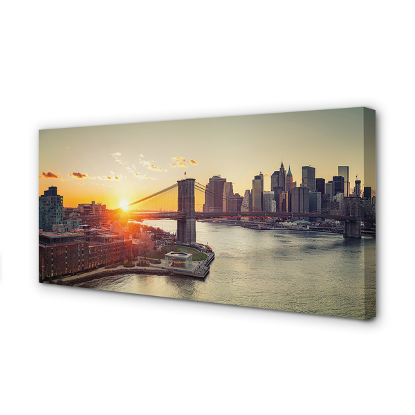 Fotoobraz na płótnie Wschód Słońca nad Mostem Rzecznym