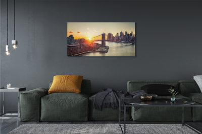 Fotoobraz na płótnie Wschód Słońca nad Mostem Rzecznym