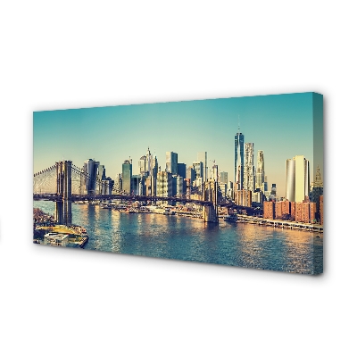 Fotoobraz na płótnie Rzeczna Panorama z Mostem