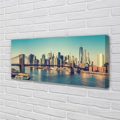 Fotoobraz na płótnie Rzeczna Panorama z Mostem