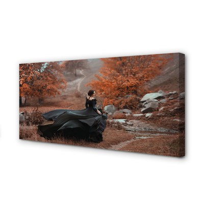 Obraz na płótnie Kobieta jesień góry