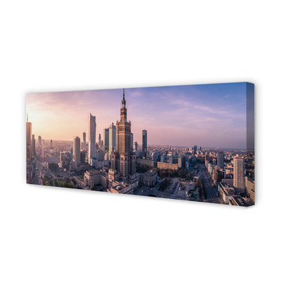 Fotoobraz na płótnie Poranny Blask nad Centrum Warszawy