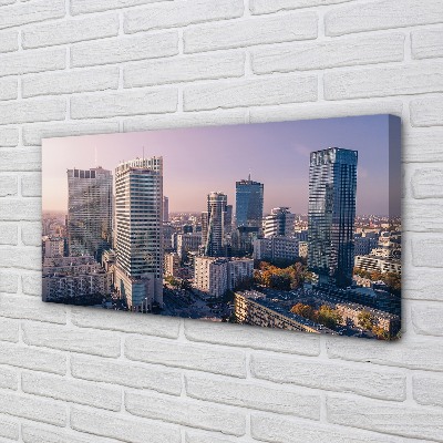 Fotoobraz na płótnie Panorama Warszawskich Wieżowców