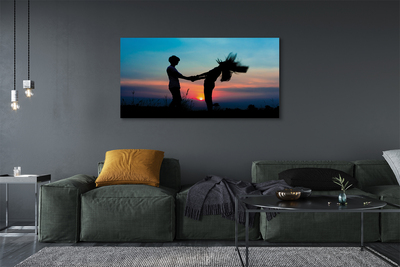 Fotoobraz na płótnie Ludzie na Tle Zachodu Nieba