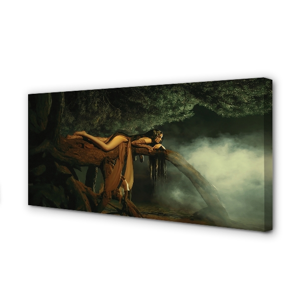 Duży obraz na płótnie Kobieta-Drzewo w Chmurach