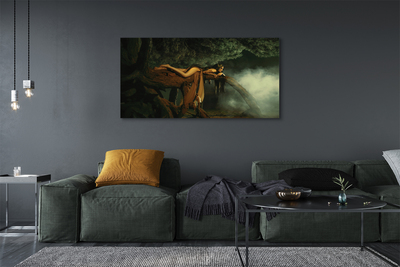 Duży obraz na płótnie Kobieta-Drzewo w Chmurach