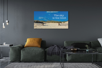 Obraz na płótnie Plaża niebo napis