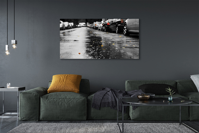 Zdjęcie na płótnie Samochód na Jesiennej Drodze