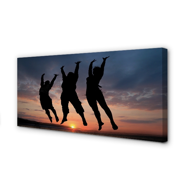 Fotoobraz na płótnie Ludzie na Tle Zachodu i Chmur