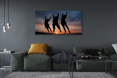 Fotoobraz na płótnie Ludzie na Tle Zachodu i Chmur