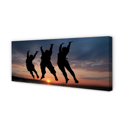 Fotoobraz na płótnie Ludzie na Tle Zachodu i Chmur