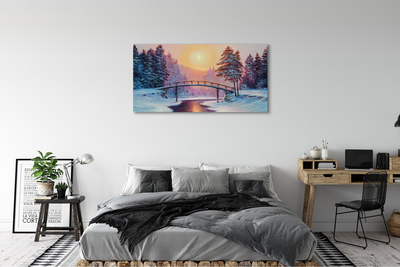 Fotoobraz na płótnie Zimowy Wschód Słońca w Lesie