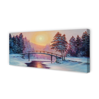 Fotoobraz na płótnie Zimowy Wschód Słońca w Lesie