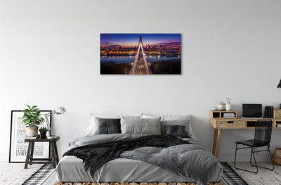 Obraz na płótnie Warszawa Most rzeka panorama