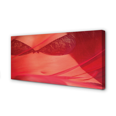 Obraz na płótnie Kobieta pod czerwonym tiulem