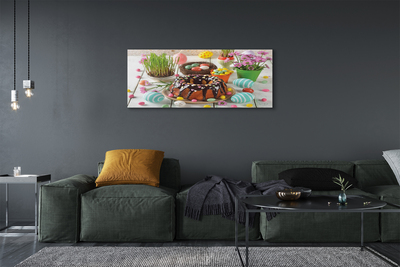 Zdjęcie na płótnie Ciasto, Jajka i Kwiatki Wielkanocne