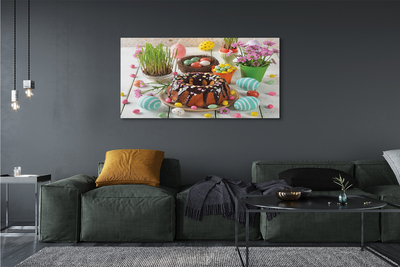 Zdjęcie na płótnie Ciasto, Jajka i Kwiatki Wielkanocne