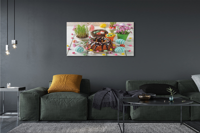 Zdjęcie na płótnie Ciasto, Jajka i Kwiatki Wielkanocne