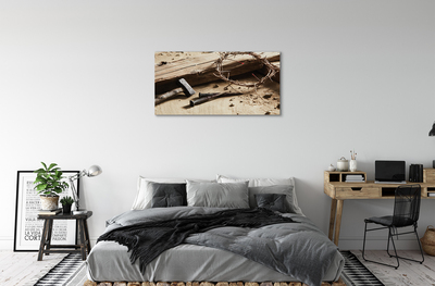 Zdjęcie na płótnie Krzyż, Ciernie i Młotek