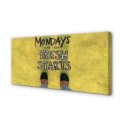 Obraz drukowany na płótnie Napis na Żółtym Tle