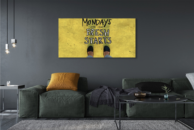 Obraz drukowany na płótnie Napis na Żółtym Tle