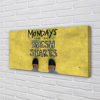 Obraz drukowany na płótnie Napis na Żółtym Tle