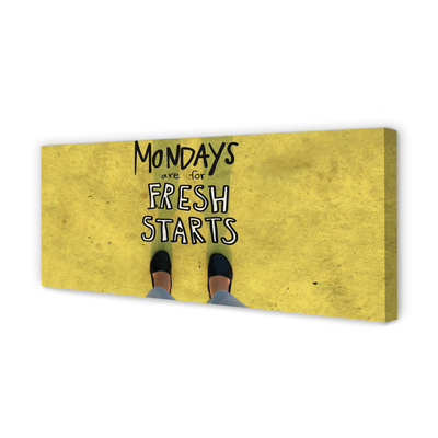 Obraz drukowany na płótnie Napis na Żółtym Tle