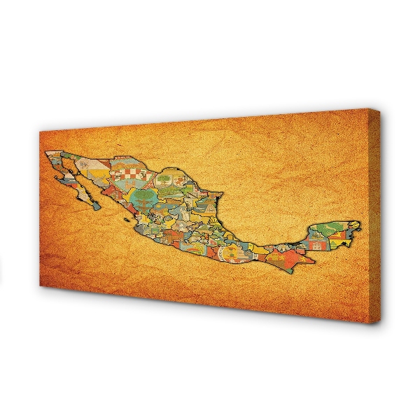 Duży obraz na płótnie Kolorowa Mapa Świata