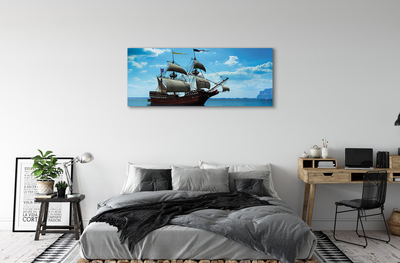 Obraz na płótnie Statek niebo chmury morze