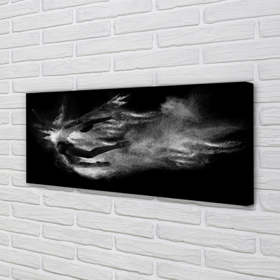 Obraz na płótnie Baletnica w Dymie na Szarym Tle