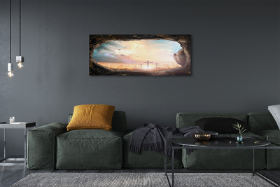 Zdjęcie na płótnie Jaskinia z Krzyżami i Ptakami