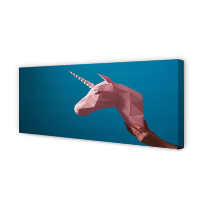 Obraz na płótnie Różowy jednorożec origami