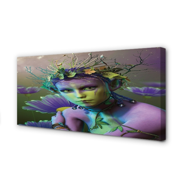 Duży obraz na płótnie Elfka wśród Kwiatów