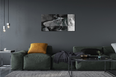 Zdjęcie na płótnie Ludzie pod Czarnym Niebem