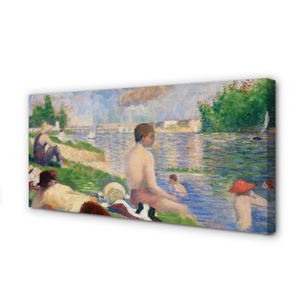 Obraz na płótnie Studium końcowe dla kąpiących się w Asnieres - Georges Seurat