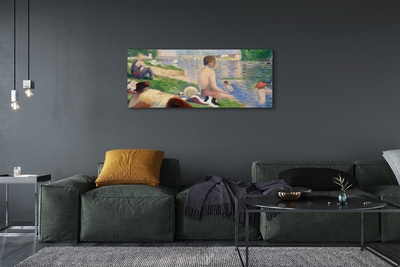 Obraz na płótnie Studium końcowe dla kąpiących się w Asnieres - Georges Seurat