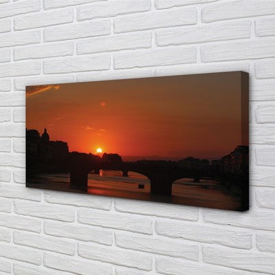 Obraz na płótnie Włochy Rzeka zachód słońca