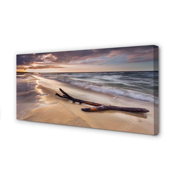 Obraz na płótnie Zachód Słońca na Gdańskiej Plaży