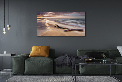 Obraz na płótnie Zachód Słońca na Gdańskiej Plaży