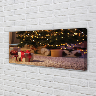 Obraz drukowany na płótnie Prezenty i Choinka