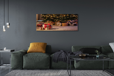 Obraz drukowany na płótnie Prezenty i Choinka