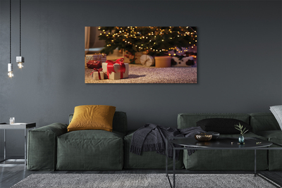 Obraz drukowany na płótnie Prezenty i Choinka