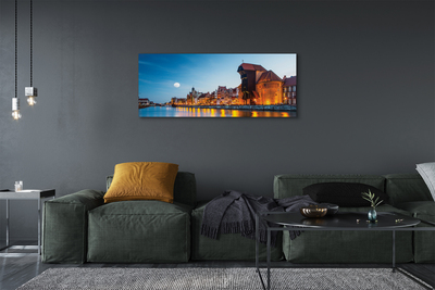 Zdjęcie na płótnie Noc nad Motławą i Starym Miastem