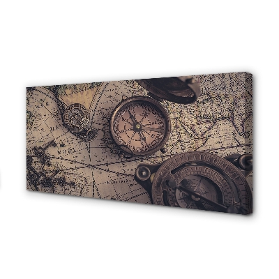 Obraz canvas na ścianę Kompas na Starej Mapie
