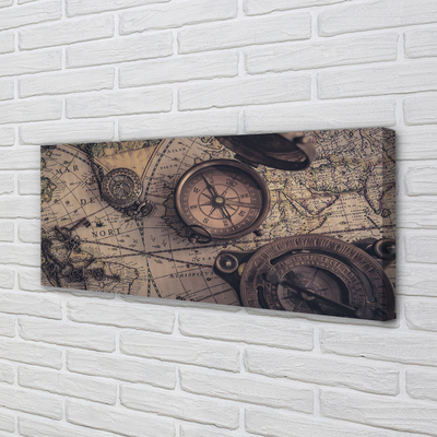 Obraz canvas na ścianę Kompas na Starej Mapie