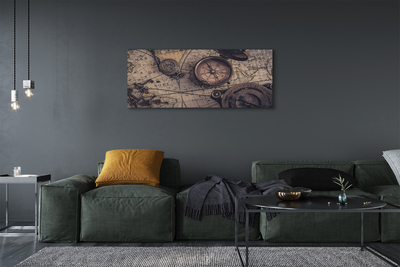 Obraz canvas na ścianę Kompas na Starej Mapie