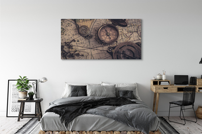Obraz canvas na ścianę Kompas na Starej Mapie