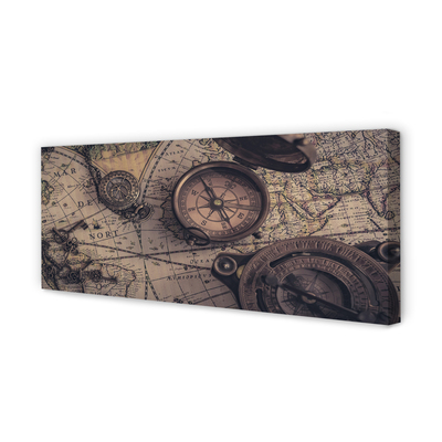 Obraz canvas na ścianę Kompas na Starej Mapie